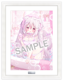 【桃豆こまもち】A3複製原画　Bubbly Bath Timeらいらちゃん